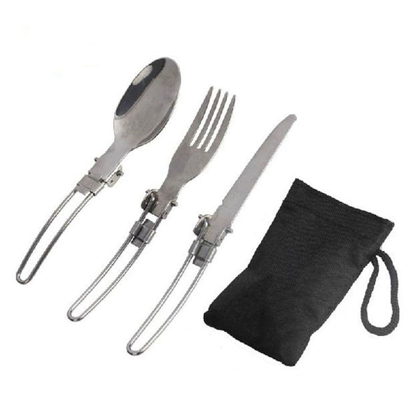 Camping Portable Folding Stainless Steel Tableware